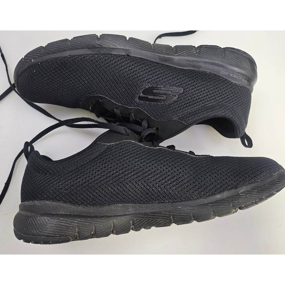 Skechers Wide Fit Flex Appeal 3.0 Black Sneakers Lightweight 13070W Womens 9.5‎